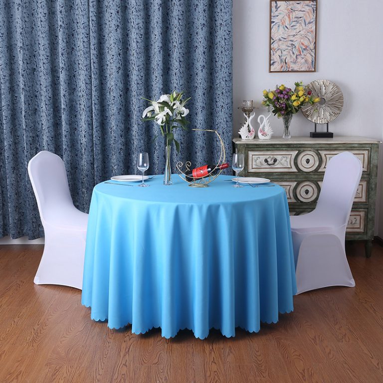 blue tablecloth